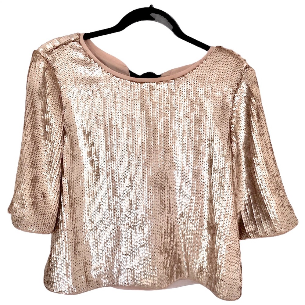 J. Crew Rose Gold Sequin Blouse